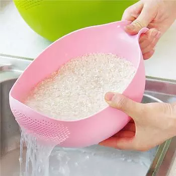 Rice Washing Filter Strainer Basket Colander Sieve Fruit Vegetable Bowl Drainer Cleaning Tools Home Kitchen Kit kitchen tools зелёный
