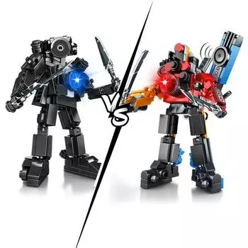 Riceblock Skibidi Toilet Man VS Monitor Man 4 в 1 серии Строительные блоки Кирпичи Детские игрушки для мальчиков Рождественский подарок