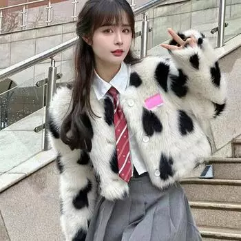 Богатая семья дочь куртка студентка любовь искусственный лисьи волосы короткий мех осень и зима Мао Мао иностранный стиль S белый