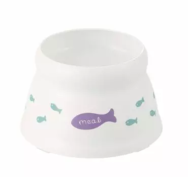 Richel cat dish with size S spill-resistant legs, white,