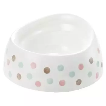 Richel Dog Dish M Size Deep White Easy-to-Eat