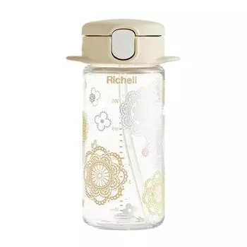 Richell AQ Slim Straw Cup R 240мл, бежевый, 1 шт.