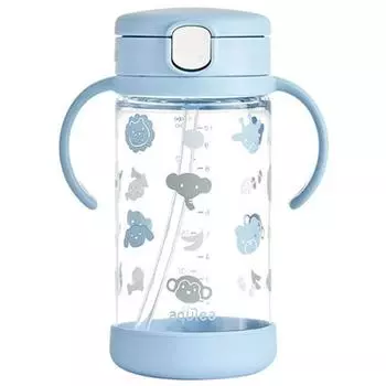 Richell детская нижняя крышка AQ соломенная чашка 320мл, нежно-голубой, 1 шт.