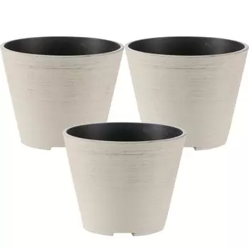 Richell Planter Pot Grainy Pot 5 Ivory Set of 3 Vegetables Stylish Outdoor Soil Plants Ornamental Plants Bonsai 003486 No. слоновая кость
