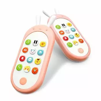 Richgv Смартфон Электронная игрушка Телефон от 6 месяцев до 36 месяцев Младенец Дети Малыш Игрушка Развивающая игрушка Обучающая Английский Иностранный розовый