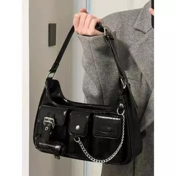 Richme Punk Bolso Mujer Модный тренд Новый дизайн Цепи Сумки через плечо Harajuku PU Индивидуальность Женские сумки