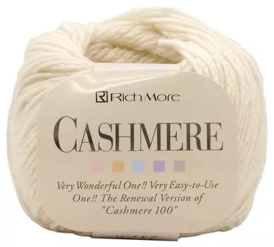 Richmore Hand Knitting Wool Cashmere Thick 101 White 20g 92m 10 мотков Set 3142 Set COL. Прибл.