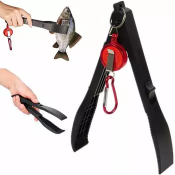 RICISUNG Crocodile Grip Fish Grip Lightweight Fish Grip Fish Tongs Fish Tongs Crocodile Grip Fish Catcher Fish Scissors Lightweight Fishing чёрный