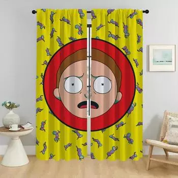 Rickes Curtains Child Room Kitchen Curtains 2 Pieces Halloween Decoration Shades Blackout Curtain for Room 2 Panel Partition W50xH70cmx2pcs-CL