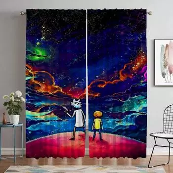 RICKS Anti-mosquito Curtains for Living Room Home Interior Curtains 2 Pieces Partition Halloween Decoration Tulle for Bedroom W50xH70cmx2pcs-CL