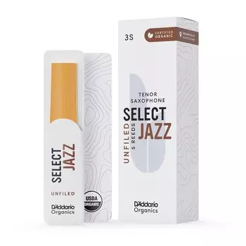 Rico D Addario WoodWinds Daddario Трость для тенор-саксофона Сертифицировано Министерством сельского хозяйства США SELECT JAZZ UNFILED ORRS05TSX3S [Твердость: 3S] Упаковка из 5 []