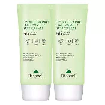 Ricocell UV Shield Pro Ежедневный и мягкий солнцезащитный крем SPF50+ PA+++, 70 мл, 2 шт.