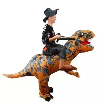 Ride on Tyrannosaurus Rex Inflatable Costume, Adults 150-190cm коричневый