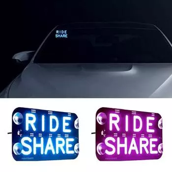 RIDE SHARE Автомобильный светодиодный знак с кабелем 1,5 м, супер яркий, красный, синий, светится 5 В, USB-присоска, внедорожник, грузовик, авто, лампа для лобового стекла красный
