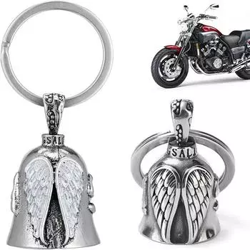 Riding Bell Angel Guardian Biker Riding Bell Portable Motorcycle Accessories For Biker Riders Motorcycle Bicycle Valentine Gift серебряный