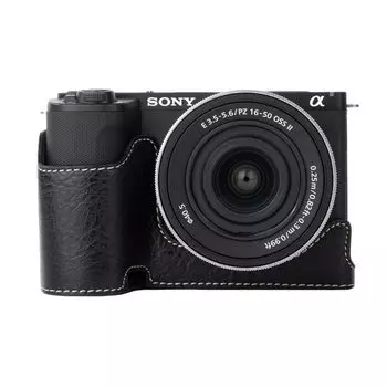 Rieibi Camera PU Leather Half Case for Sony II Protective Case for Sony II Cover for Sony ZVE10 Bottom Opening Version and Hand Grip Design Case,