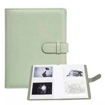 Rieibi FUJIFILM Instax Cute Instax Альбом совместим с Instax Wide x Inches Вмещает 80 фотографий Также можно хранить визитные карточки и наличные Альбом из полиуретана для зелёный