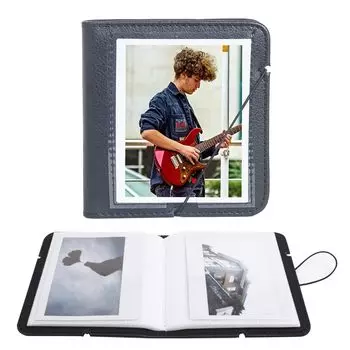 Rieibi FUJIFILM Instax Cute Instax Совместимость с Polaroid Instax Instax Альбом вмещает 28 дюймов Можно также хранить визитные карточки и наличные PU-альбом для чёрный