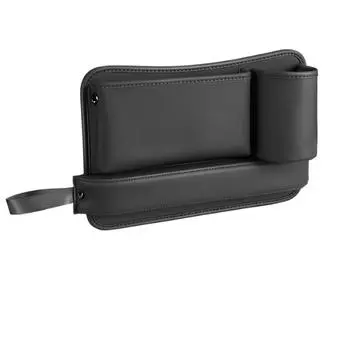 Right Side Seat Gap Storage Bag Cup Holder PU Leather For Car Seat Gap Filler