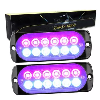 RIGIDON 2 шт. 11 см стробоскопический светодиодный светильник 36 Вт 12-24 В 12 светодиодов аварийный стробоскопический светильник мигающая лампа (красно синий)