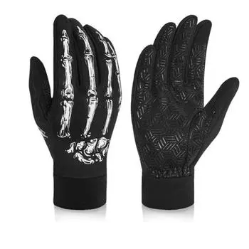 RIGWARL Autumn Cycling Gloves Men Gloves Touch Screen Windproof Sports Gloves Warm Thermal Fleece Running Ski Cycling Gloves XS