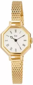 Riki Riki Octagonal Classic Riki Watanabe Design Clock Motif Vintage Glass AKQK455 Gold [Seiko Watch] Octagonal Womens