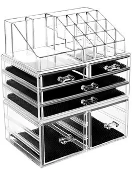 Rikopin Cosmetic Storage Cosmetic Storage Прозрачный ящик для косметики для макияжа Косметический прозрачный ящик для косметики для макияжа Акриловая коробка для косметики, стойка, чистый