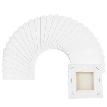 RILIHII 24 шт. холст доска холст художественные принадлежности холст натянутый холст живопись доска квадратный мини размер толстая панель холст масляная живопись художественные принадлежности белый