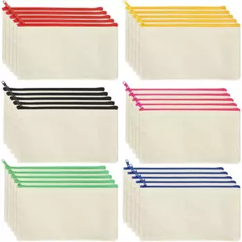 RILIHII 30 шт. Холщовый карандаш на молнии из простого холста бежевый аксессуар карандаш лучше использовать после декорирования мешочка, ткань, характеристики, мешочек, 21x12 см,