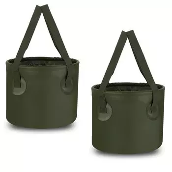RILIHII складное ведро для воды 2 шт темно-зеленый емкостью 10 л портативный таз складное ведро для воды для улицы подходит для рыбалки кемпинга походов автомобиля