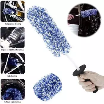 Rim brush Alloy rims, soft microfiber rim brush for particularly gentle cleaning down to the rim well синий