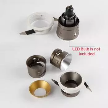 Rimless Recessed LED Downlight Mounting Frame Bracket Anti-Glare GU10 MR16 Ceiling Lamp Base Socket Spot Lighting Holder Fitting GU10 матовый черный