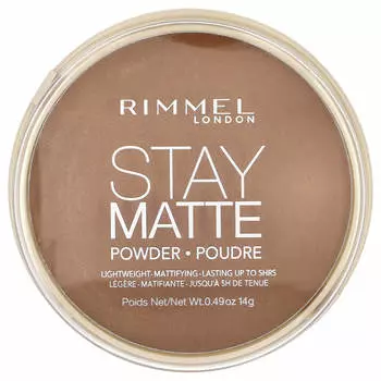 Rimmel London, Stay Matte, легкая матирующая пудра, 025 Toffee, 0,49 унции (14 г)