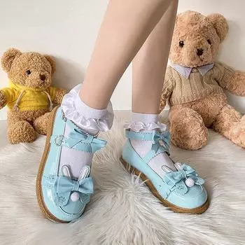 Rimocy Sweet Lovely Bow Mary Janes Женские туфли на плоской подошве с ремешком на щиколотке и бантом в стиле Лолита Туфли для женщин Модная молодежная студенческая обувь 35 бежевый
