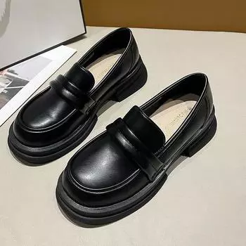 Rimocy/женская обувь на платформе, осенние новые черные массивные лоферы из искусственной кожи для женщин, студенческая повседневная обувь на толстой подошве 38 хаки