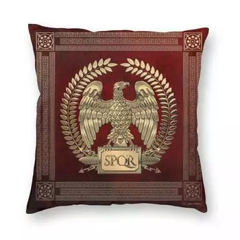 Римская империя, золотой императорский орел, квадратная наволочка, полиэстер, лен, бархатный узор, декор на молнии, наволочка, чехол для подушки 18 дюймов 30x30cm