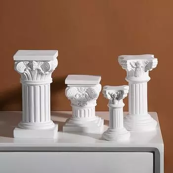Римская колонна, подсвечник, ангел, украшение, скульптура из смолы, витрина, модель дома, мини-реквизит для фотосъемки, мягкие украшения