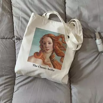 Римская мифология с буквенным принтом, шикарные новые женские сумки в стиле панк Harajuku, повседневные сумки на плечо, винтажные холщовые сумки большой вместимости 24*26cm