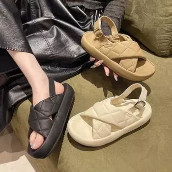 Римская повседневная обувь на танкетке 35 чёрный