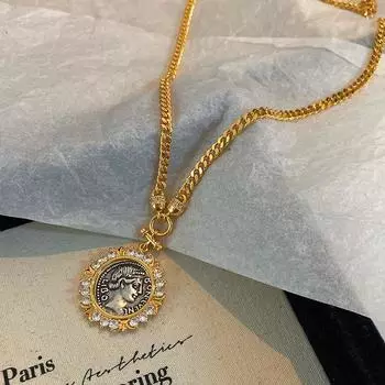 Римская удача Муза ожерелье Женский универсальный премиум кулон свитер цепь персонализированная штабелируемая одежда Циндао аксессуары