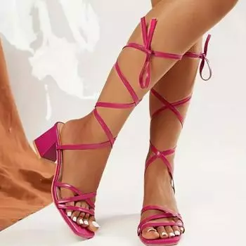 Римские босоножки на высоком каблуке женские дизайнерские сексуальные туфли летние новые брендовые туфли-лодочки 2024 года для прогулок пляжные шлепанцы платье мода Zaptos Mujer 36 чёрный