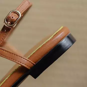 Римские плетеные сандалии женские летние на плоской подошве с мягкой подошвой французского серебристого цвета женские белые туфли с полым рыбьим ртом на низком каблуке 34 коричневый