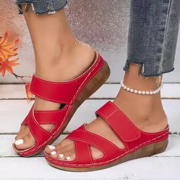 Римские сандалии для женщин на лето 2025 года, с толстой губчатой подошвой и юбкой, повседневные пляжные сандалии с открытым носком 36 белый