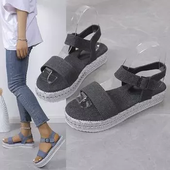 Римские сандалии из мягкой кожи, женские летние новые верхняя одежда на мягкой подошве, женская обувь на танкетке, модная повседневная дизайнерская обувь для женщин 36