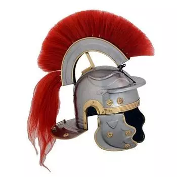 Римский шлем центуриона с красным плюмажем