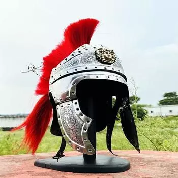 Римский шлем, средневековый римский шлем крестоносца с гравировкой, средневековая броня, серебряный костюм для косплея, театральный драматический костюм, шлем