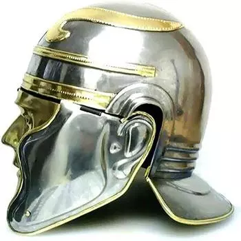 Римско-имперский галльский шлем из мягкой стали 18 калибра с креплениями и маской