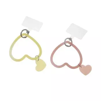 Ring Anti Falling Bracelet Key Chain Love Heart Pendant Mobile Phone Case Bracelet Phone Case Patch фиолетовый