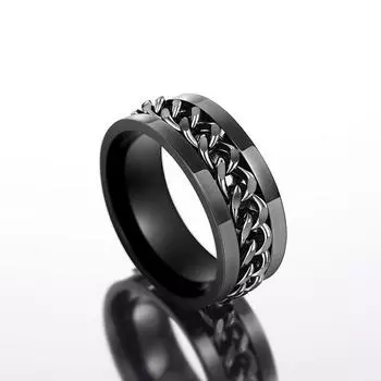 Ring, Chain Buckle Rotatable Design, Hip-Hop Personalized Fashion Jewelry 6