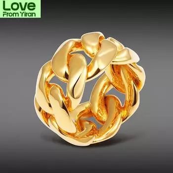 Кольцо Хип-Хоп Личность Гладкая Цепочка Кольцо Тренд Мужская Нержавеющая Сталь Мода 8 белый